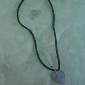 Real amethyst heart necklace
